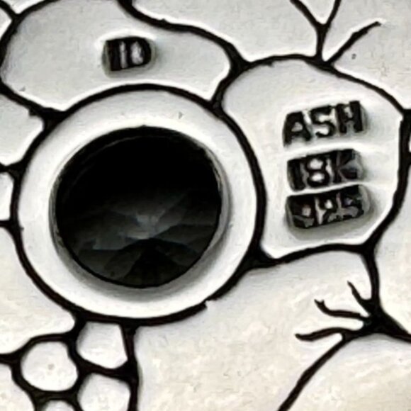 Bali Prasiolite Pendant Necklace Sterling Silver 18K Gold Scrollwork 16" - Picture 5 of 16